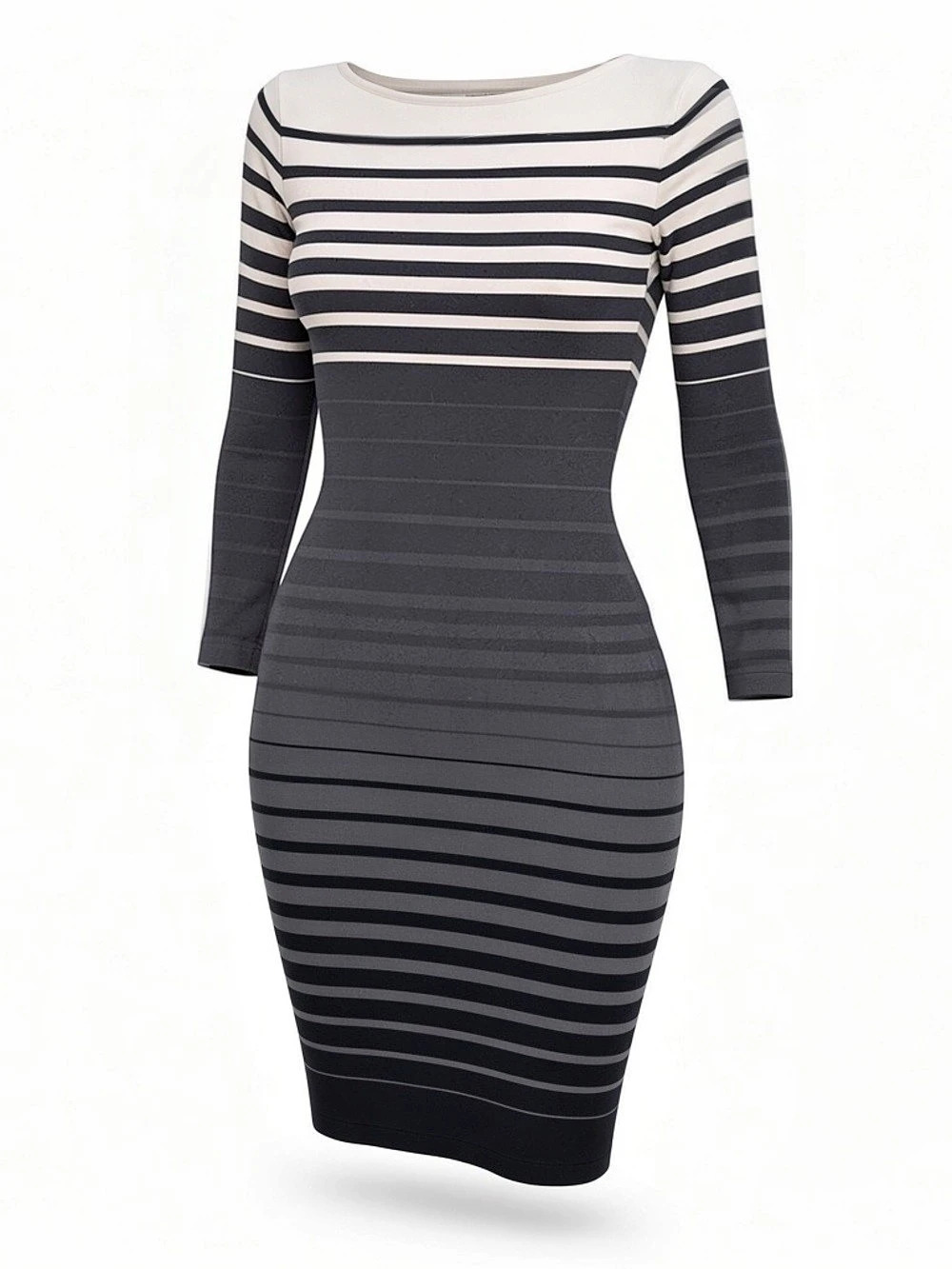 LAUREN RALPH LAUREN Ombre Striped Boat Neck Sweater Dress Small